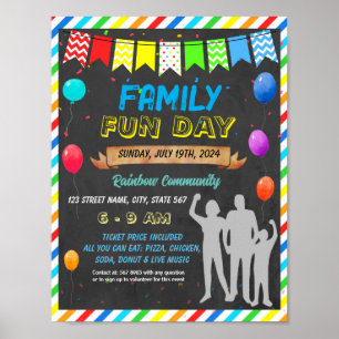 Family Fun Day in School template Poster