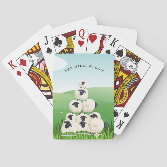 Family Game Fun Sheep Meadow Playing Cards (Back)