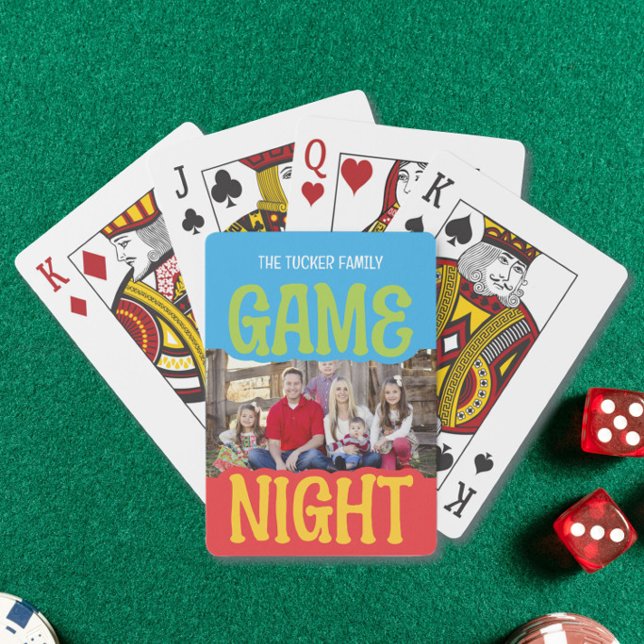 Family Game Night Photo Cute & Colourful Playing Cards (Creator Uploaded)