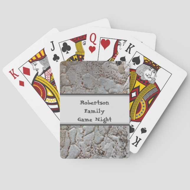 Family Game Night Tree Bark Photo Rustic Nature Playing Cards (Back)