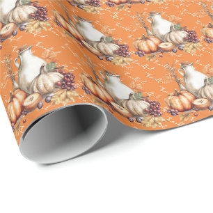 Family gathering Thanksgiving Dinner Wrapping Paper