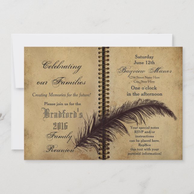 Family Gatherings -Invitations - Book - Vintage Invitation (Front)