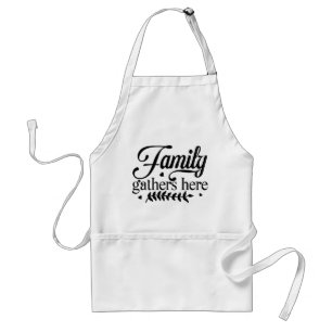 Family Gathers Here Warm Housewarming Gift Standard Apron