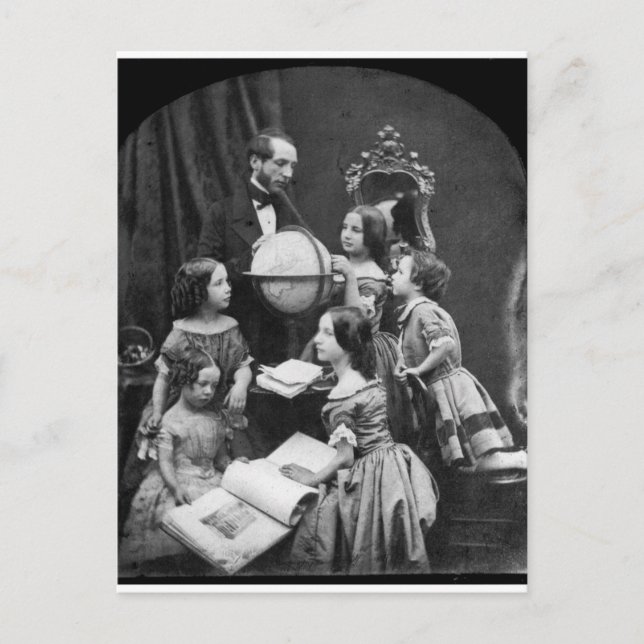 Family Geography Lesson ~ 1850 Postcard (Front)