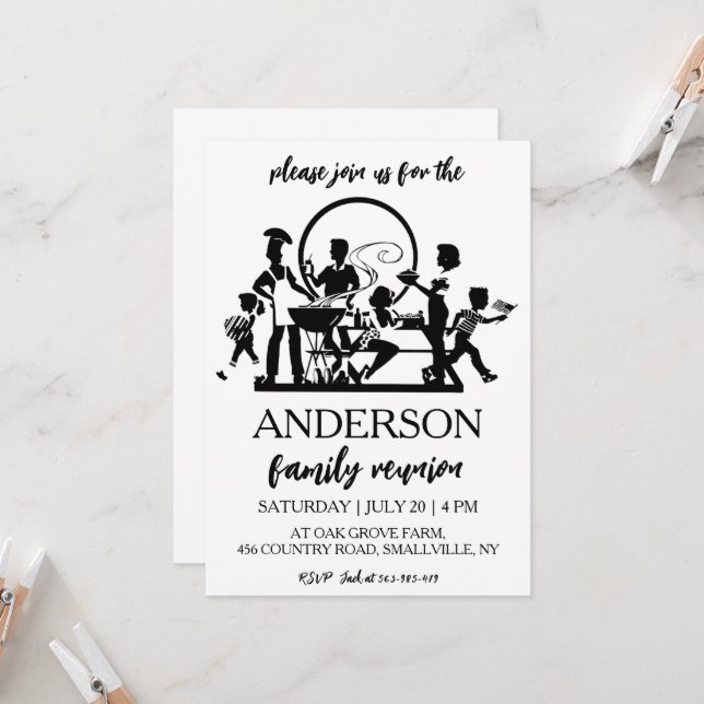 family get together family reunion invitations (Front/Back In Situ)