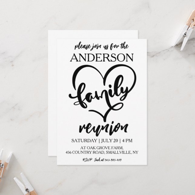 family get together family reunion invitations (Front/Back In Situ)