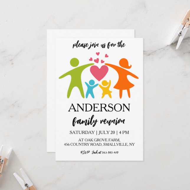 family get together family reunion invitations (Front/Back In Situ)