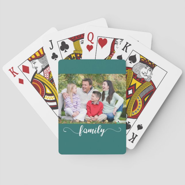 Family Get Together Photo Playing Cards (Back)
