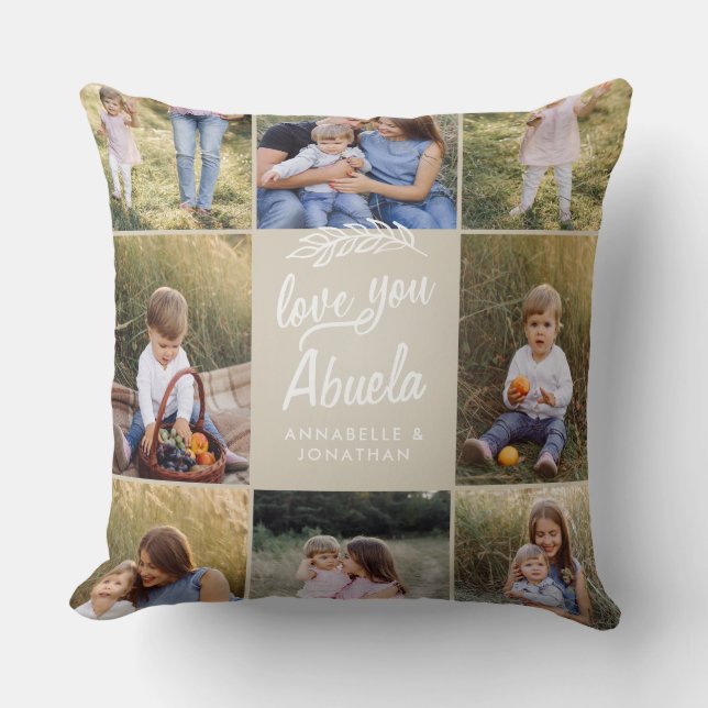 family gift 8 photo grandchild simple cushion (Front)