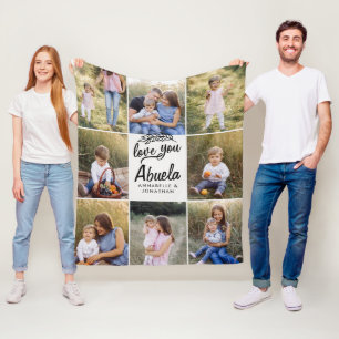 family gift 8 photo grandchild simple  fleece blanket