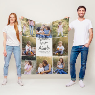 family gift 8 photo grandchild simple  fleece blanket