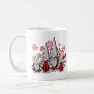 Family Gnomes Xmas Sublimation Plaid Gnome Red Gno Coffee Mug