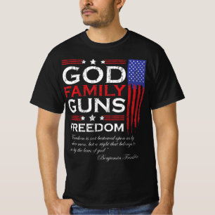 FAMILY GOD GUNS AND FREEDOM CHRISTIAN MAGA  TRUMP  T-Shirt