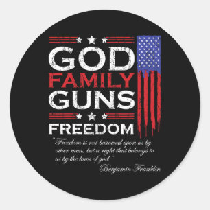 Family God Guns And Freedom Christian Mega 2020 Tr Classic Round Sticker