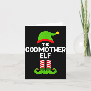 Family Godmother Elf Christmas Matching Pajama Fun Card