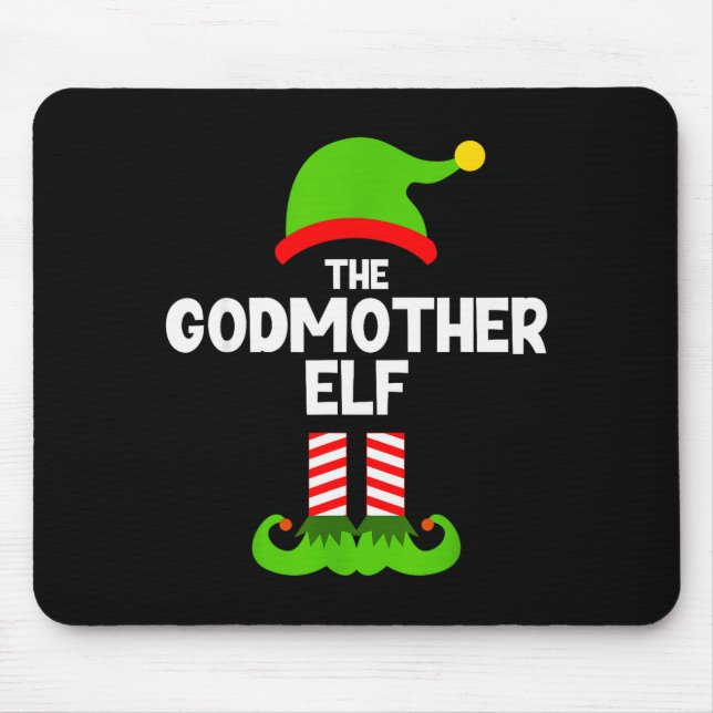 Family Godmother Elf Christmas Matching Pajama Fun Mouse Mat (Front)
