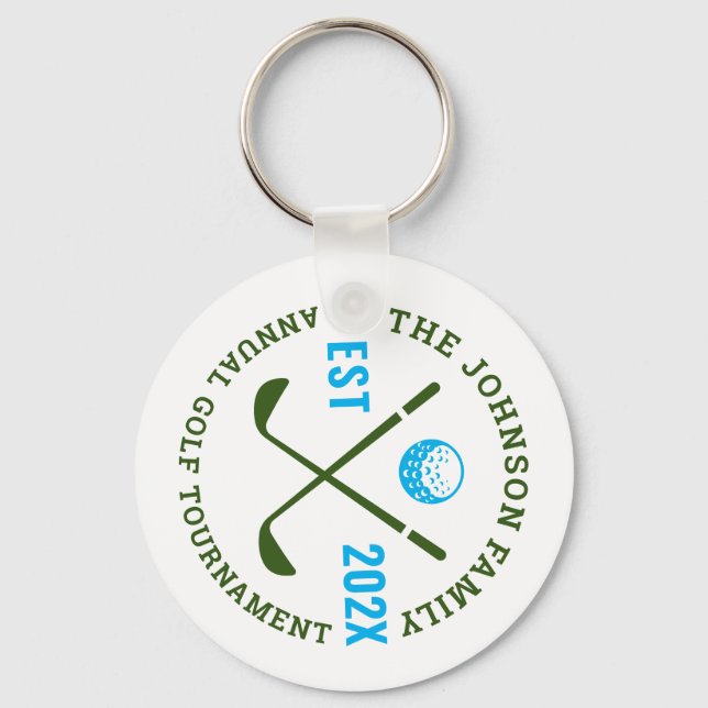 Family Golf Tournament | Custom Logo Key Ring (Front)
