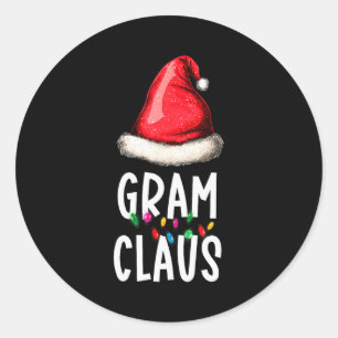 Family Gram Claus Christmas Santa's Pajama Matchin Classic Round Sticker
