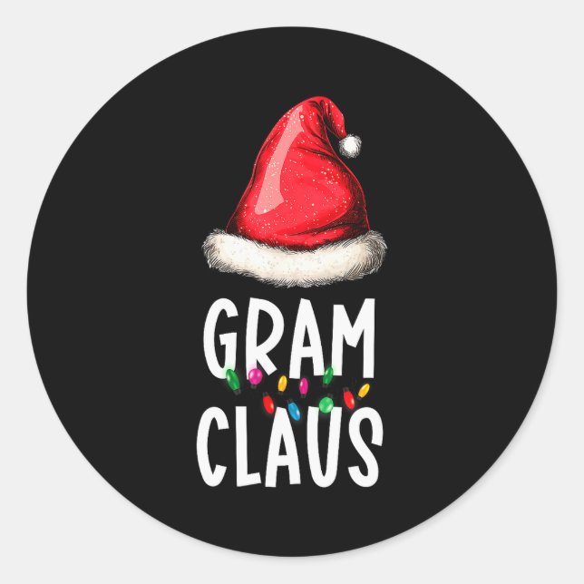Family Gram Claus Christmas Santa's Pajama Matchin Classic Round Sticker (Front)