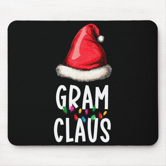 Family Gram Claus Christmas Santa's Pajama Matchin Mouse Mat (Front)