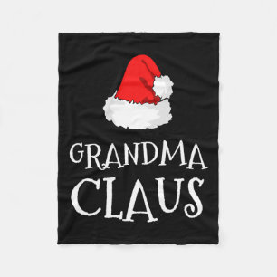 Family Grandma Claus Christmas Santa's Hat Pajama  Fleece Blanket