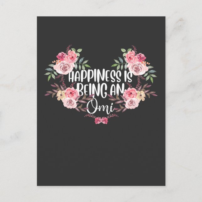 Family Grandmother Happiness Omi Grandma Flower Postcard (Front)