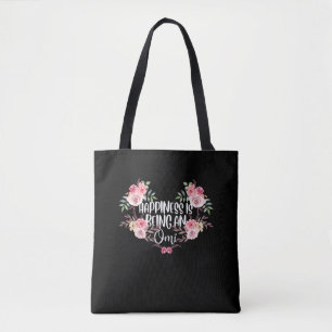 Family Grandmother Happiness Omi Grandma Flower Tote Bag