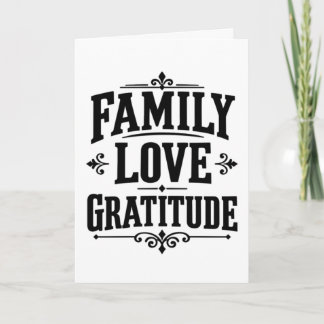 Family Gratitude Thanksgiving Card