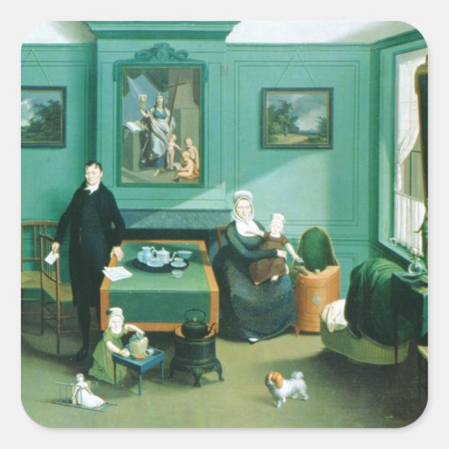 Family Group, c.1810 Square Sticker (Front)