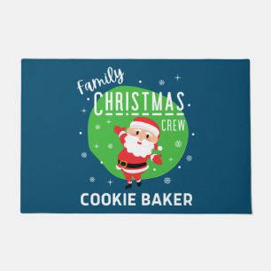 Family Group Christmas Party Pajamas Cookie Baker Doormat