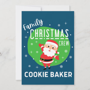 Family Group Christmas Party Pyjamas Cookie Baker Holiday Card