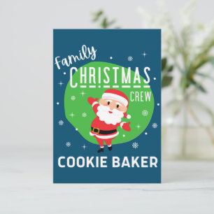 Family Group Christmas Party Pyjamas Cookie Baker  Thank You Card