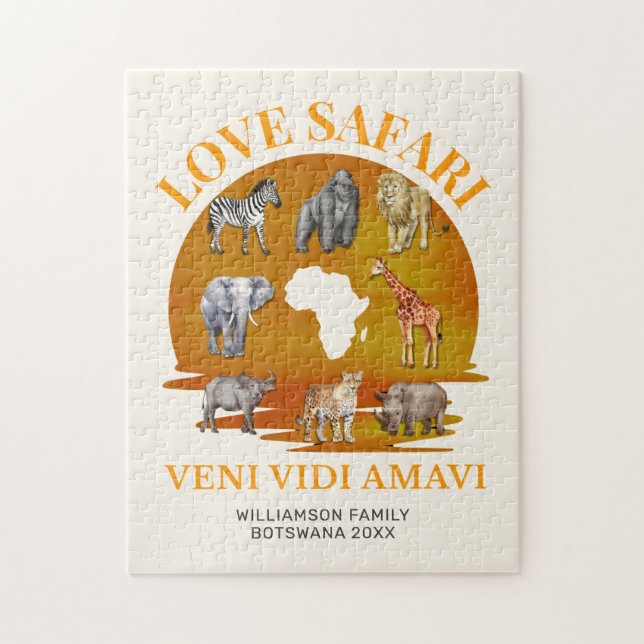 Family Group LOVE SAFARI Souvenir Jigsaw Puzzle (Vertical)