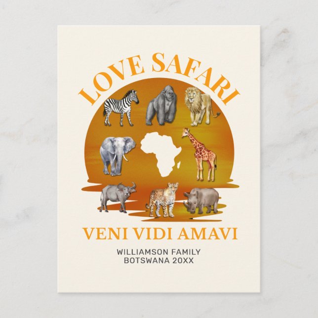 Family Group LOVE SAFARI Souvenir Postcard (Front)