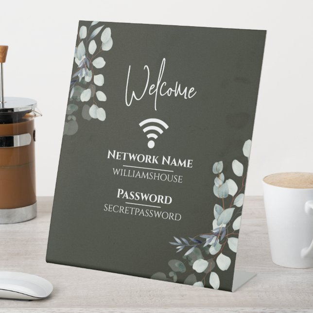 Family Guest Business Elegant WIFI Password Sign (In SItu)