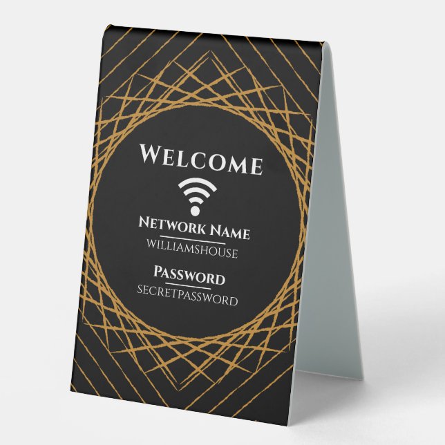 Family Guest Business Modern WIFI Password Sign (Front)