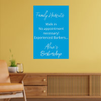 Family Haircuts Walk in Barbershop Salon Poster