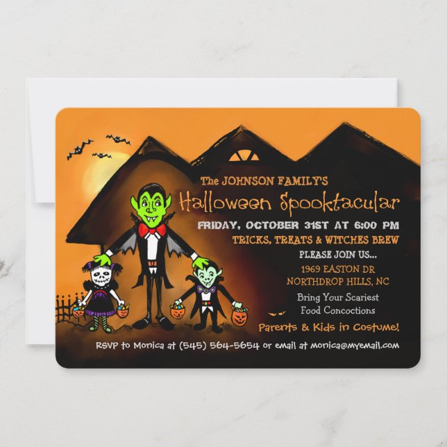 Family Halloween Costume Party Invitation (Front)
