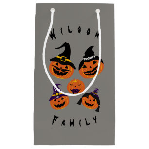 Family Halloween Jack O Lantern Party Small Gift Bag