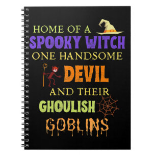 Family Halloween Quote With Witch Devil Spider Notebook