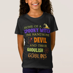 Family Halloween Quote With Witch Devil Spider Web T-Shirt