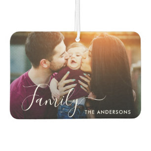 FAMILY hand lettering custom photo Car Air Freshener