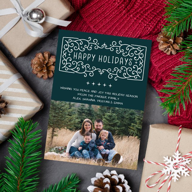 Family Happy Holiday Christmas Photo Card (Creator Uploaded)