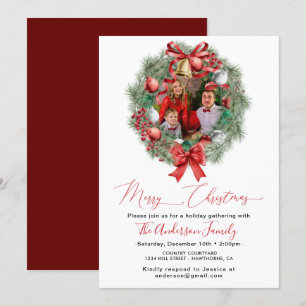 Family happy  your Photos frame Christmas Party In Invitation