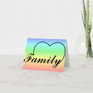 Family heart on a rainbow note card