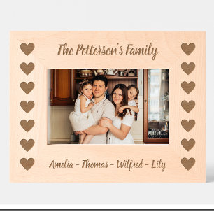 Family Heart Pattern Custom wooden photo frame