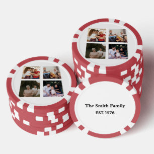 Family Heritage Multi-Photo Collage Personalised Poker Chips