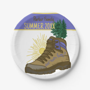 Family Hiker Personalised Camping Paper Plates