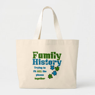Family History Puzzle Large Tote Bag