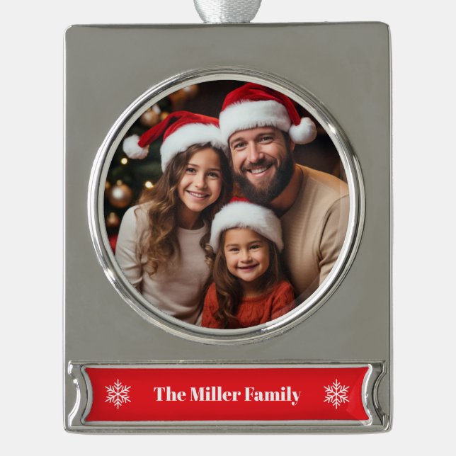 Family Holiday Banner Ornament (Front)